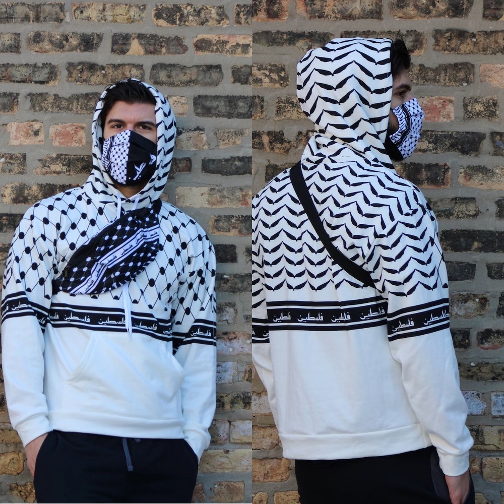 Pali Keffiyeh เสื้อฮู้ดครึ่งตัว - สีขาว