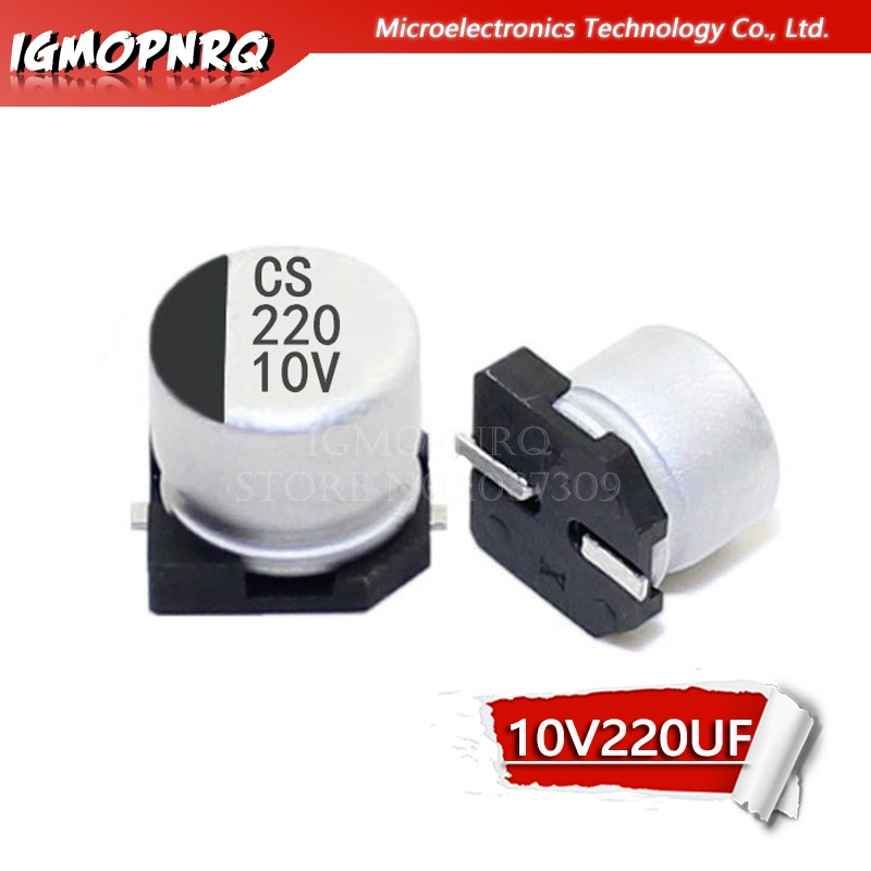 10PCS Electrolytic Capacitor 10V220UF 6.3*5.4 มม.SMD อลูมิเนียม Electrolytic Capacitor 220uf 10 V