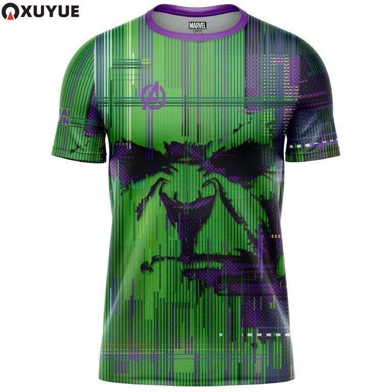 (XUYUE) Thairun(ไทยรัน) เสื้อออกกำลังกายสำหรับใส่วิ่ง MARVEL Hulk Digital ลิขสิทธิ์แท้