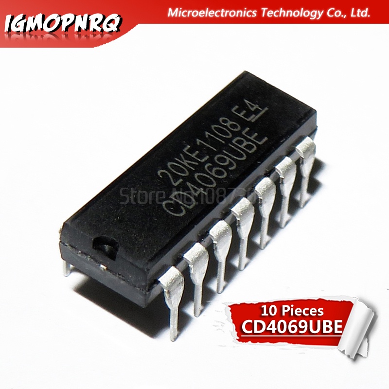 10 ชิ้น CD4069UBE CD4069U CD4069 DIP ใหม่