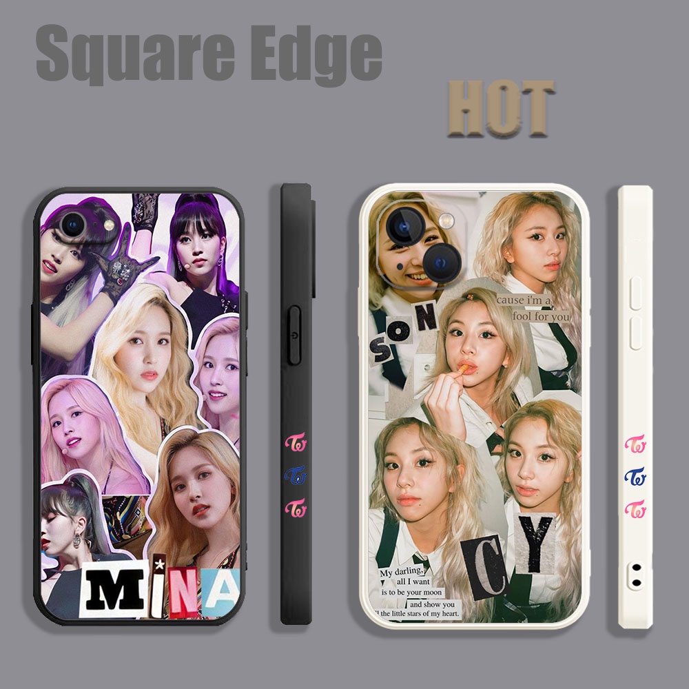 เคสสําหรับ iPhone 14 Pro Max Plus TWICE Mina นักร้อง kpop UHU32 เคสโทรศัพท์ขอบสี่เหลี่ยม