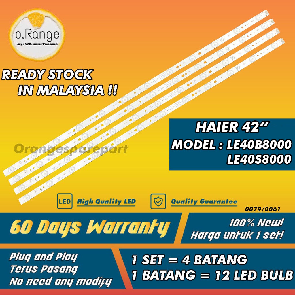 LE40B8000 / LE40S8000 HAIER 40" LED TV BACKLIGHT (LAMPU TV) HAIER 40 INCH LED TV 40B8000 40S8000