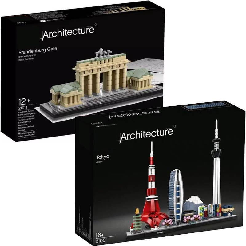 LEGO Street View Architecture 21051 Tokyo Skyline 21011 Assembled Berlin Brandenburg Gate Yi Zhi China Building Blocks