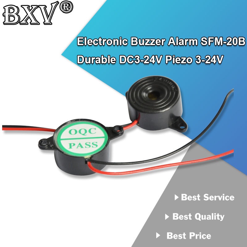 5PCS SFM-20B อิเล็กทรอนิกส์ Buzzer Alarm ทนทาน DC3-24V Piezo 3-24V เสียงต่อเนื่อง Buzzer สําหรับ Ard