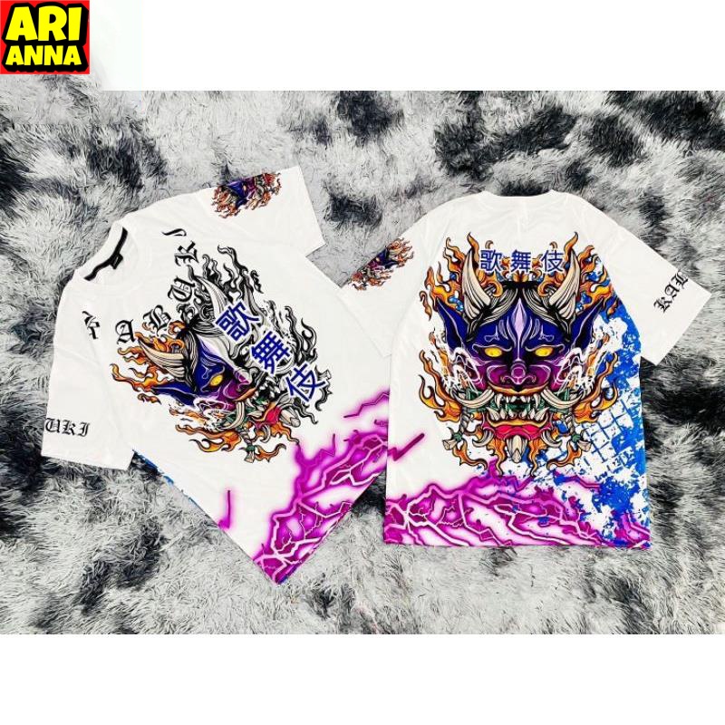 (Arianna) เสื้อพิมพ์ลายคาบูกิขาวดำ