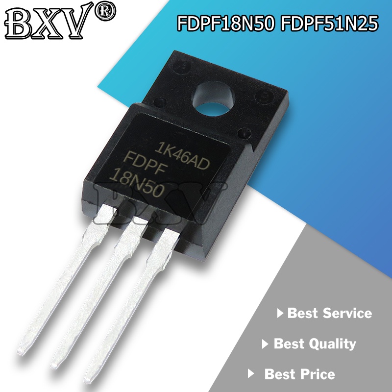 10PCS FDPF18N50 18N50 500V 18A N-Channel MOSFET TO-220F ทรานซิสเตอร์ใหม่