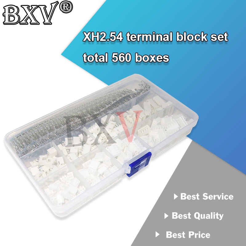 560PCS XH2.54 Pitch Terminal Kit 2P 3P 4P 5 Pin 2.54 มม.//หัว/ JST Connector สายไฟตัวเชื่อมต่อ Adapt