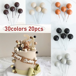 ท็อปเปอร์เค้ก รูปลูกบอล สีเงิน สไตล์โบโฮ ขนาด 2-4 ซม. สําหรั…