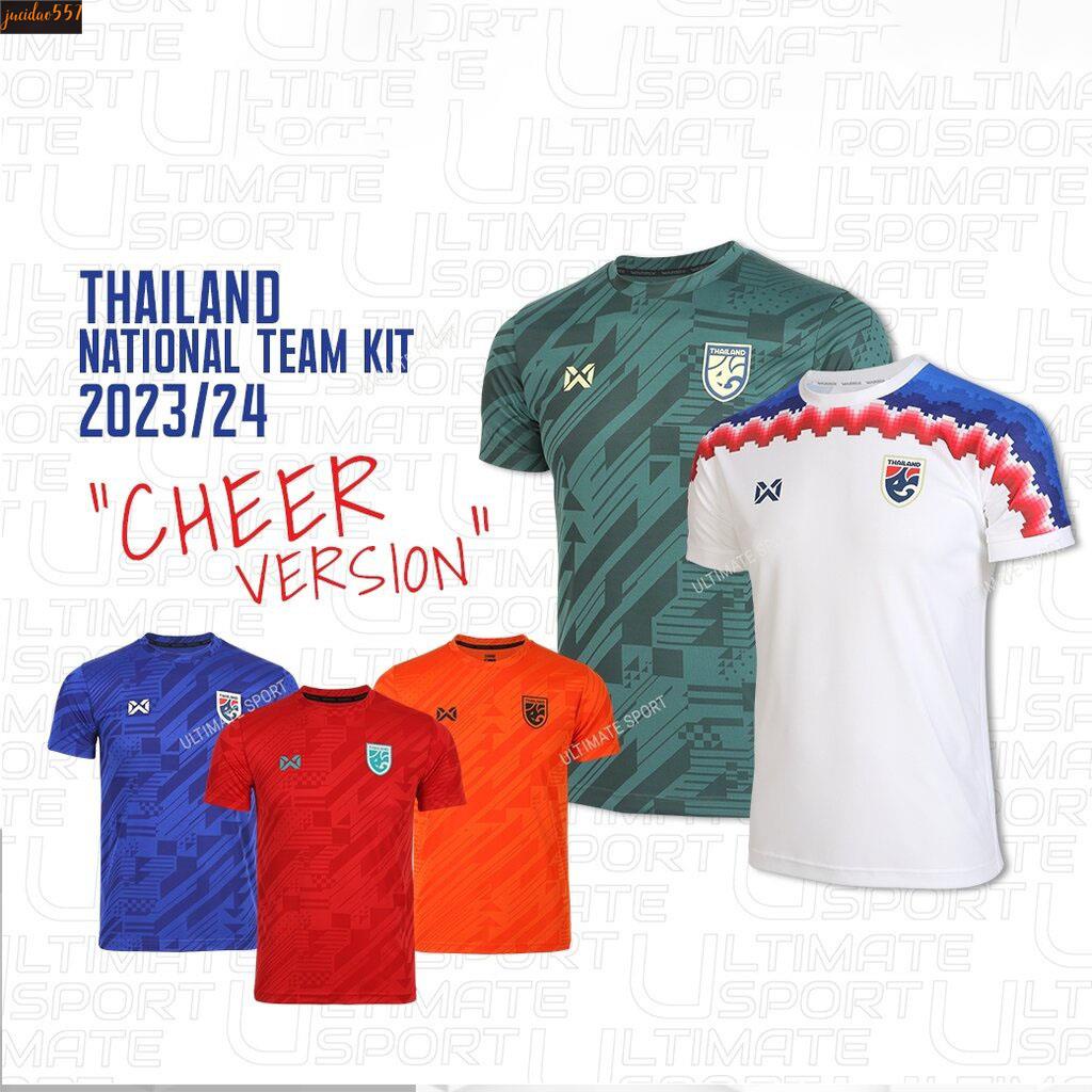 WARRIX ใหม่ล่าสุด!! เสื้อเชียร์คอกลม 2023-2024 เสื้อฟุตบอลทีมชาติไทย Thailand National Team Kit (Cheer Version) WA-23...