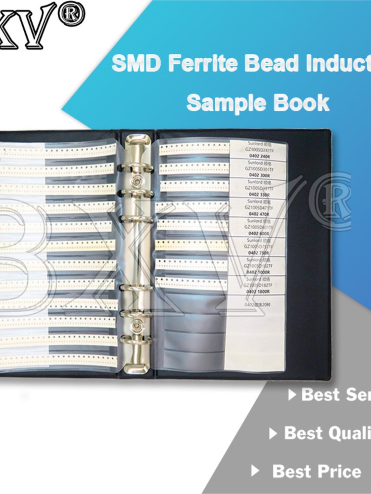 SMD Ferrite ลูกปัดเหนี่ยวนําตัวอย่างหนังสือแม่เหล็กลามิเนตแผ่นแม่เหล็กลูกปัดเหนี่ยวนําหนังสือตัวอย่า