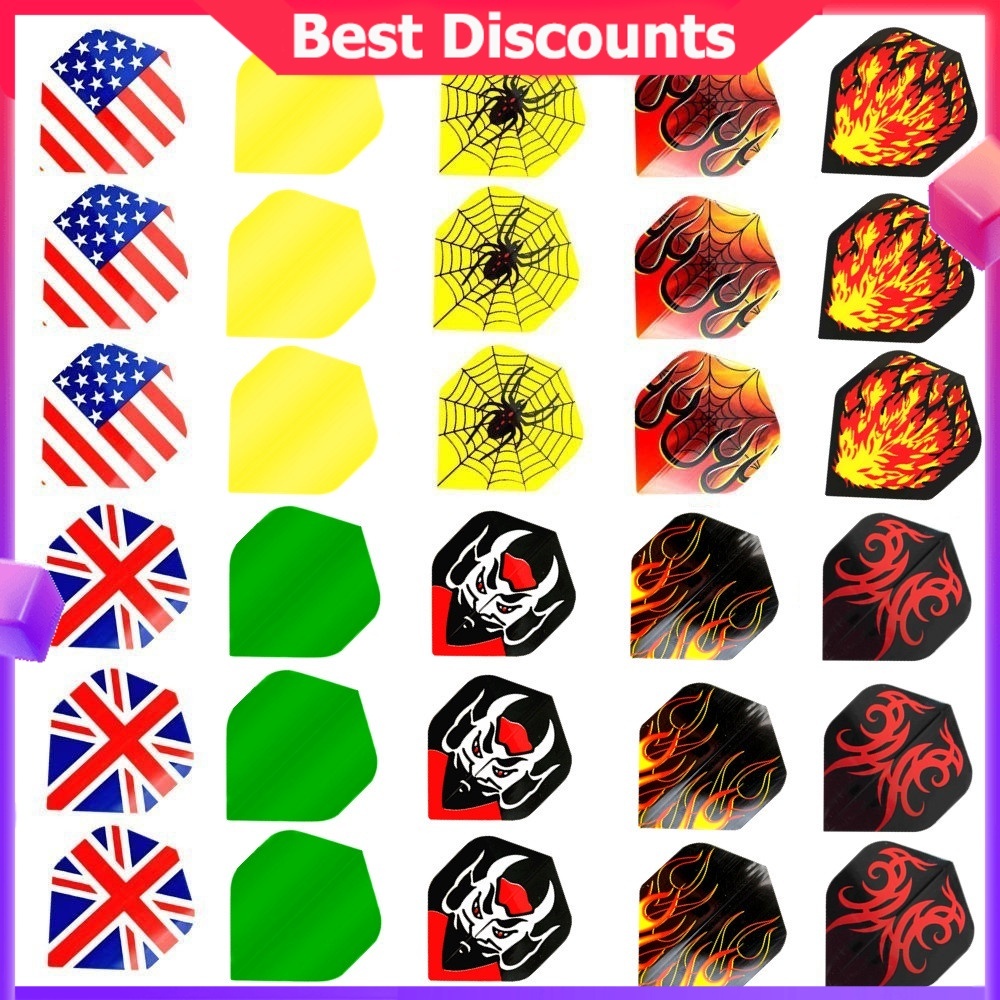 Fox Smiling 30PCS 2D Cool Standard Dart Flights Nice ลูกดอกเที่ยวบินกลางแจ้ง Wing