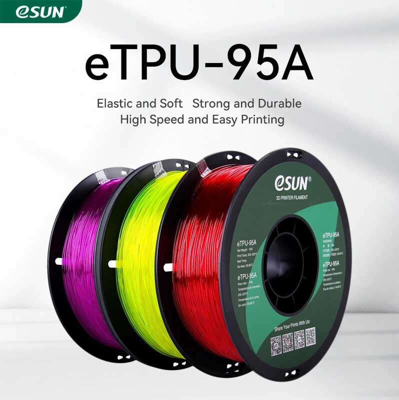 Nyxlab eSUN ยืดหยุ่น TPU Filament 1.75 มม., TPE TPU 95A เครื่องพิมพ์ 3D Filament 1KG วัสดุ