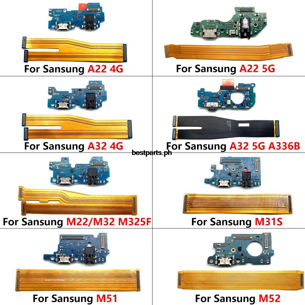 Guo- ใหม่ บอร์ดเชื่อมต่อพอร์ตชาร์จ USB และแผ่นชาร์จเมนบอร์ด แบบยืดหยุ่น สําหรับ Samsung A22 A32 4G A33 5G M22 M31S M32 M325F M51 M52