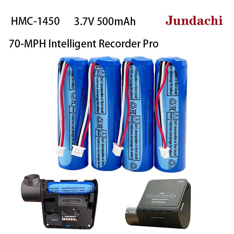 Jundachi แบตเตอรี่ลิเธียมไอออน 3.7V 500Mah ดั้งเดิมสำหรับ 70Mai Smart Dash Cam Pro A550 A550s A800 D