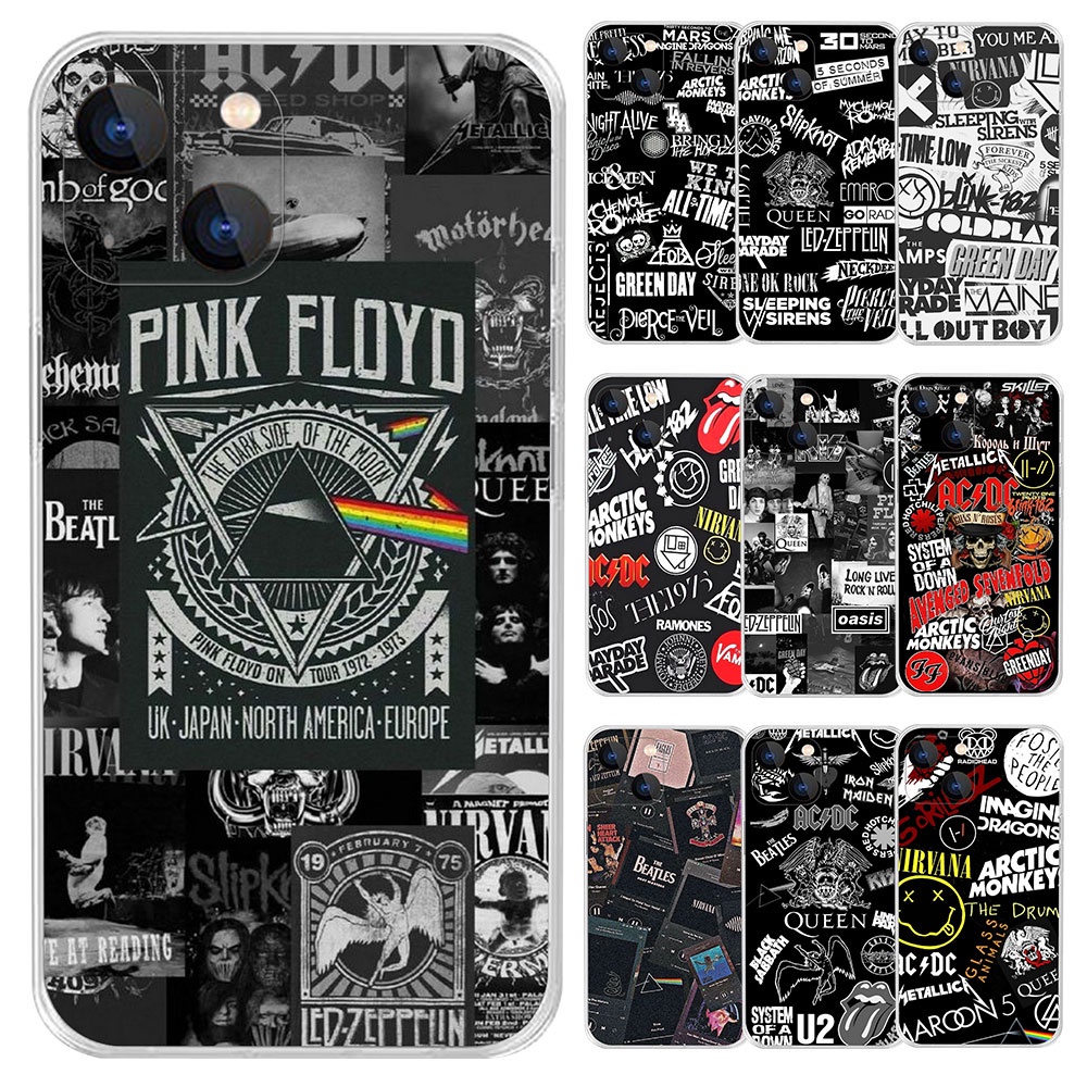 ฝาครอบป้องกันซิลิโคนใส OPPO A93 A94 A95 R9S F19 Pro Plus Reno 6 5G 78A9 rock band เคสโทรศัพท์