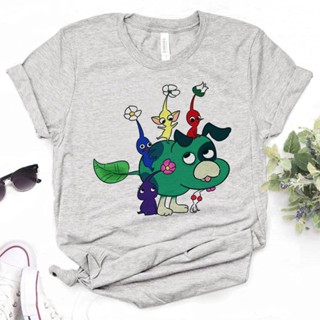 เสื้อยืด พิมพ์ลายกราฟฟิค Pikmin y2k สไตล์ญี่ปุ่น สําหรับผู้หญิง y2k