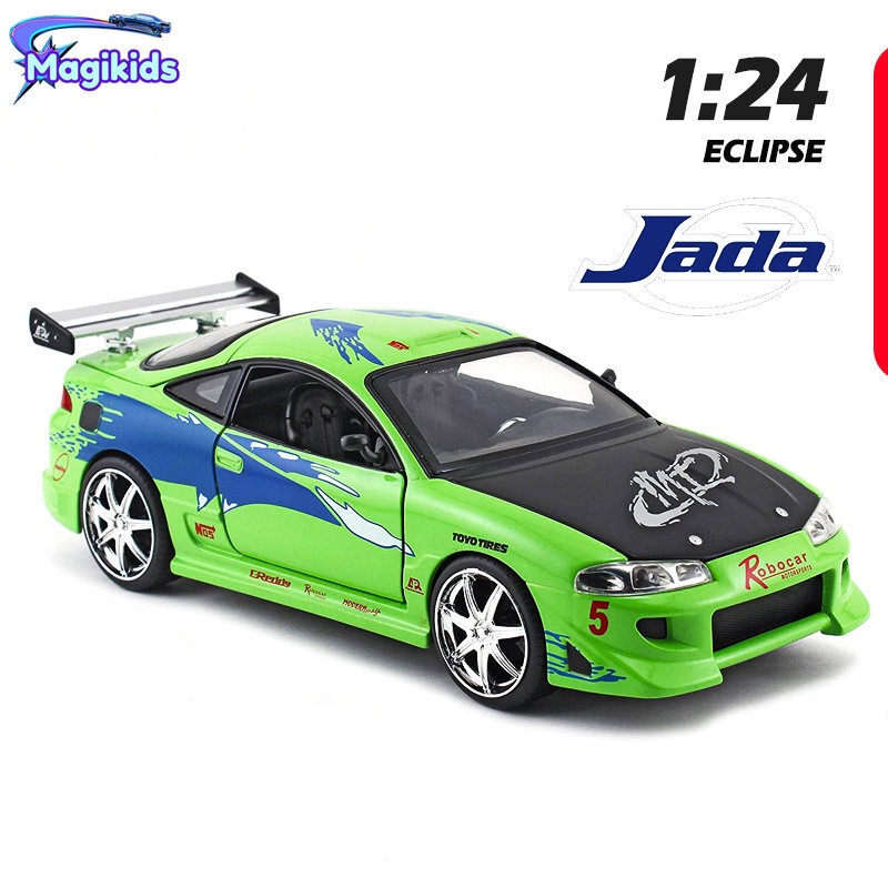 ทั้งหมด 1:24 Fast and Furious Brians 1995 Mitsubishi Eclipse สูง Simulat Diecast รถโลหะรุ่นรถของขวัญ