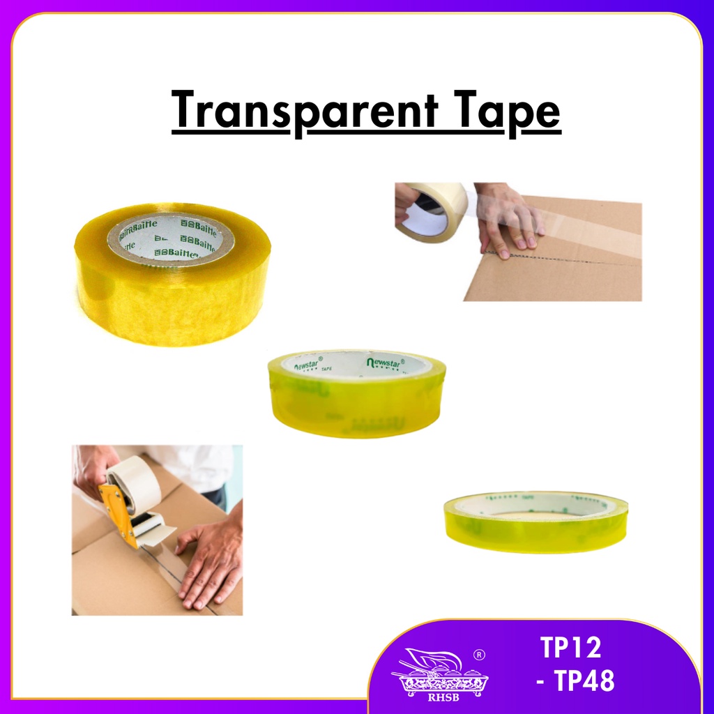 12 มม./24 มม./48 มม. OPP / เทป CELLOPHANE / เทป TRANSPARENT / 胶纸 / เทปบรรจุภัณฑ์ / TP24 / TP48