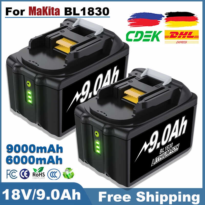 9.0Ah / 6.0Ah สำหรับ Makita Bl1830 แบตเตอรี่เครื่องมือไฟฟ้าทดแทน 18 โวลต์