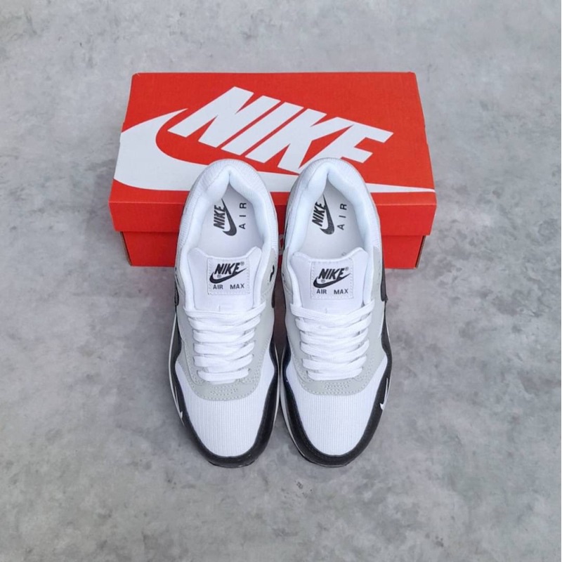 (oxswd) Nike Air Max 1 Ultra 2.0 Essential สีเทาดำขาว Sepatu รองเท้า true