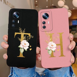 เคสโทรศัพท์มือถือ ซิลิโคน ผิวด้าน ลายดอกไม้ ตัวอักษร สําหรับ Xiaomi 12 12X 12S 12X 12 X 12S 12 S