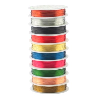 ลวดทองแดง หลากสี สําหรับร้อยลูกปัด ทําเครื่องประดับ 0.3 มม. …