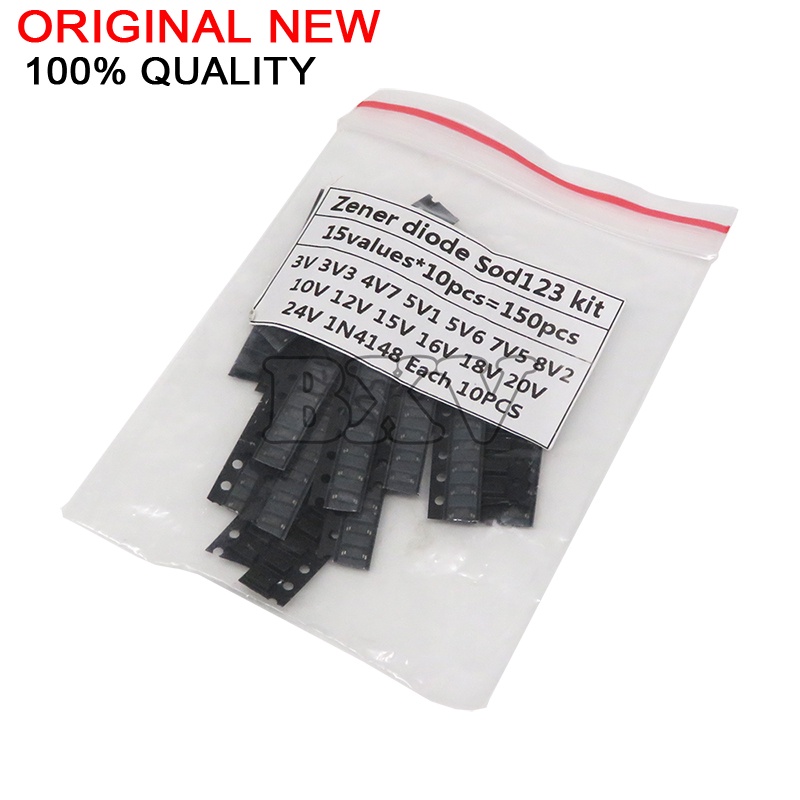 ชุดไดโอดซีเนอร์ SMD PUMUDDSY SOD-123 1206 0.5W 15 ค่า 10 ชิ้น = 150 ชิ้น