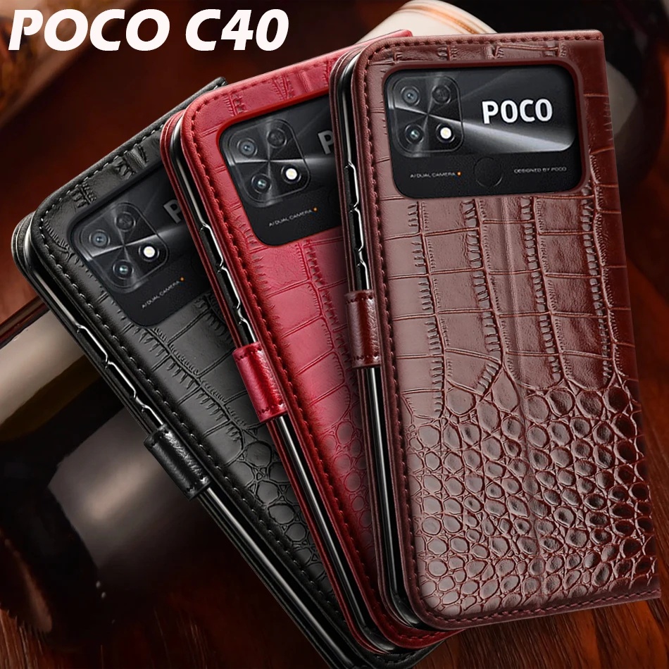เคสโทรศัพท์มือถือหนัง ฝาพับ พร้อมช่องใส่บัตร สําหรับ POCO C40 POCO C40 Xiaomi POCO C40 C 40 PocoC40 