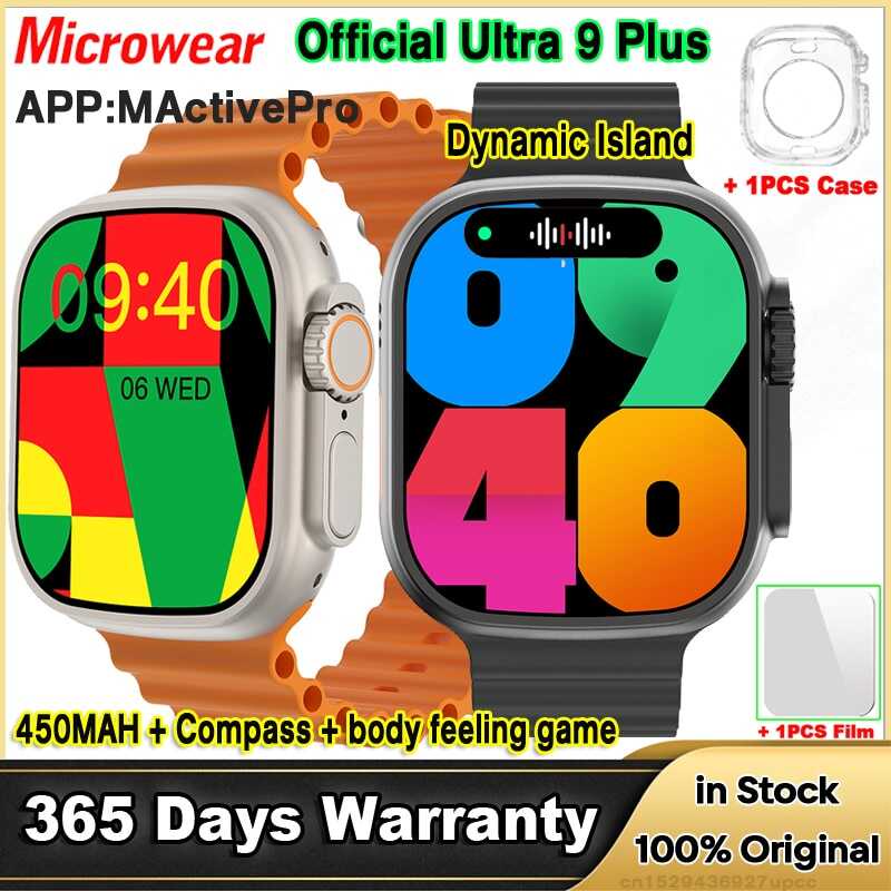 Microwear Original U9 Ultra 9 Plus Smartwatch Dynamic Island GPS NFC Compass IWO Series Max Call Te