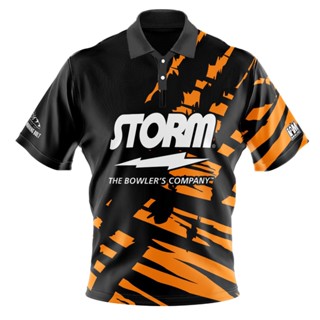 เสื้อโปโลแขนสั้น ลายทีม Storm TIGER DS Bowling Jersey - ST-TIGER 3D 2023