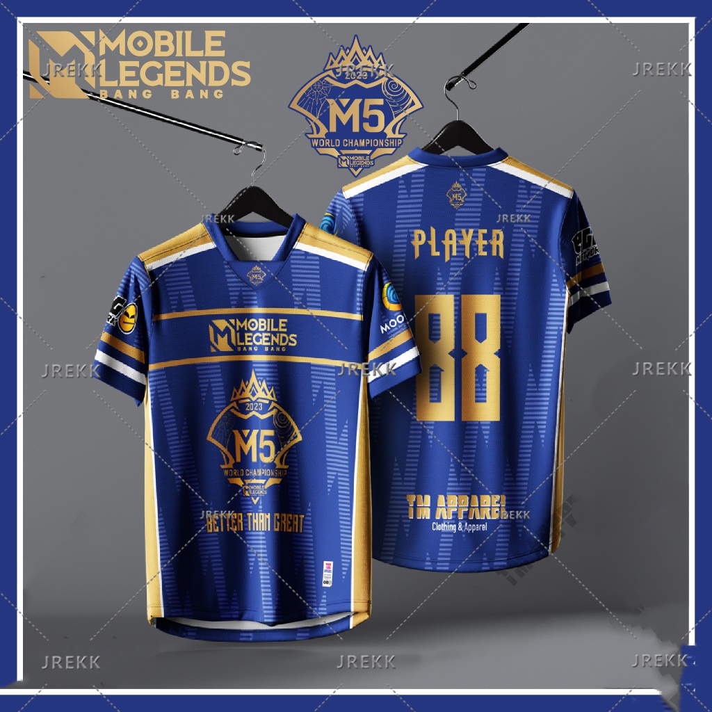 เสื้อกีฬาแขนสั้น ลายทีมชาติฟุตบอล Lelaki Viral Tiktok Jersey Baju Raya Jersi M5 MOBILE LEGENDS 2024