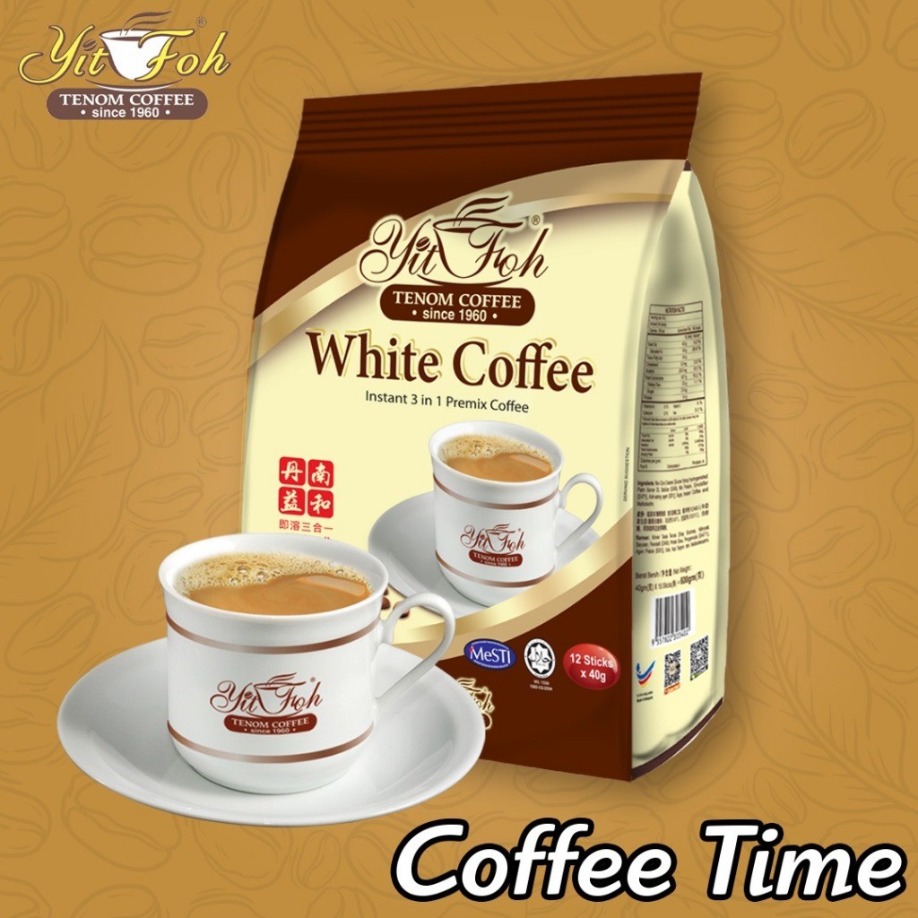 hot🔥การประกันคุณภาพ🔥 import Tenom Yit Foh White Coffee 3-In-1 Premix Coffee Instant Coffee (12's