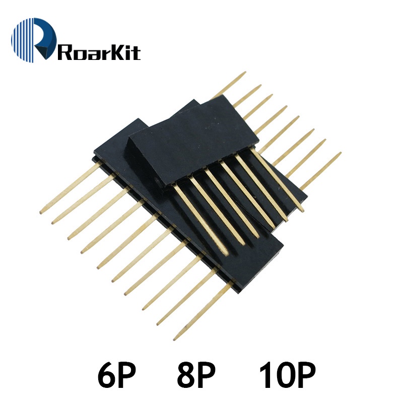 30PCS 2.54 มม.6Pin 8Pin 10Pin 10 มม.ยาวเข็มหญิง Header Strip Stackable Header สําหรับ Arduino W5100 