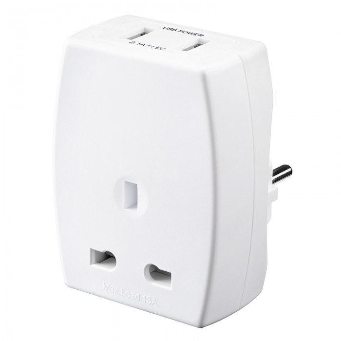 Masterplug USB Travel Adaptor (UK to Europe)