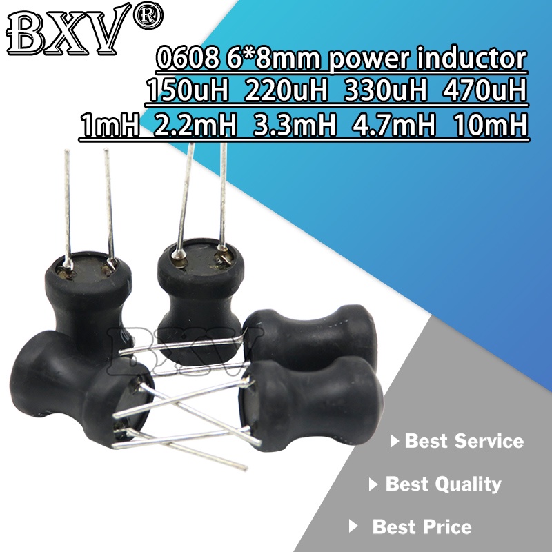 10PCS ใหม่ 068 6*8 มม.I-shape Power Inductor Inductingance ทองแดง Coil 1MH 68uh 100uh 150UH 220 330 
