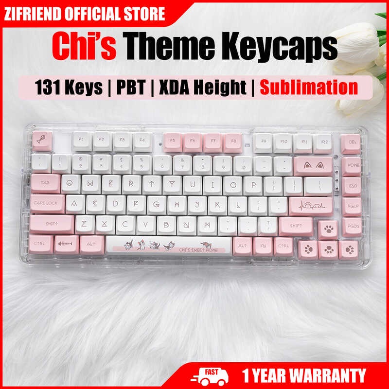 ZIFRIEND 131 Keys Keycaps XDA Height PBT Keycap Mechanical Keyboard
