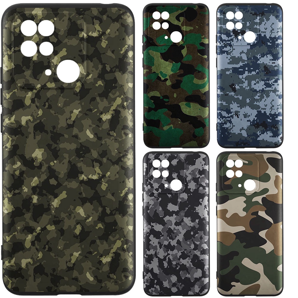 ซิลิโคนนุ่มTPUสําหรับRealme C21Y Y25Y 5 5I 5S C15 C3 C2 C12 C11 6I C25S 6 Pro Armyรูปแบบลายพราง