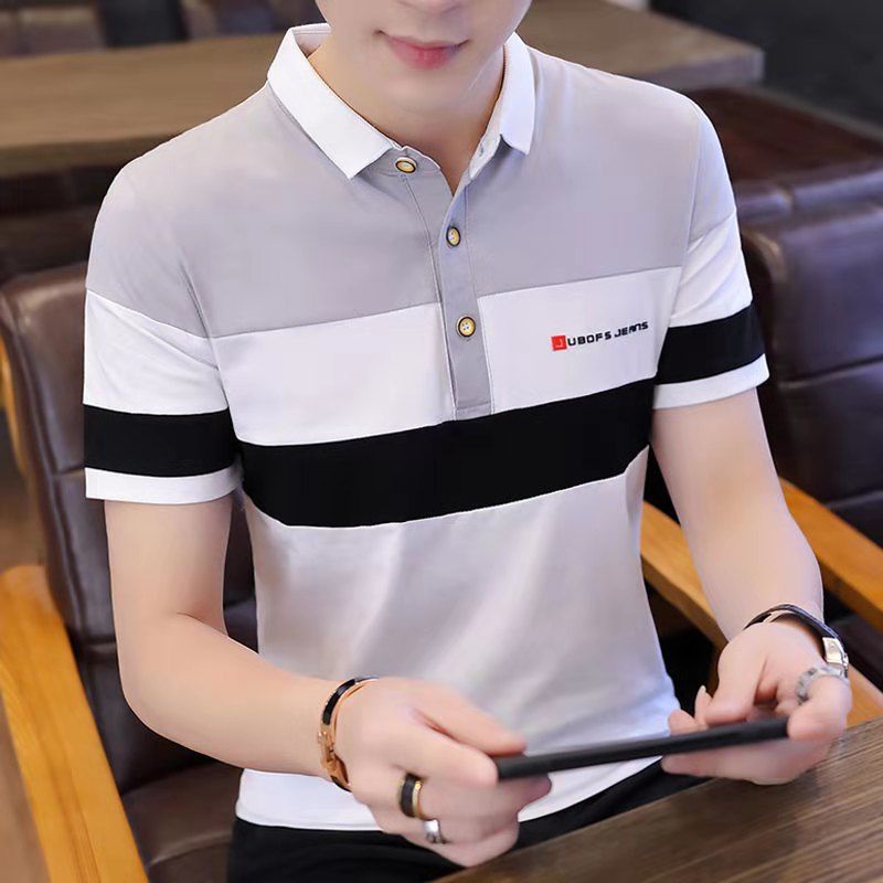 ขายดี เสื้อโปโลแขนสั้น คอปก สไตล์เกาหลี พลัสไซซ์ แฟชั่นสําหรับผู้ชาย