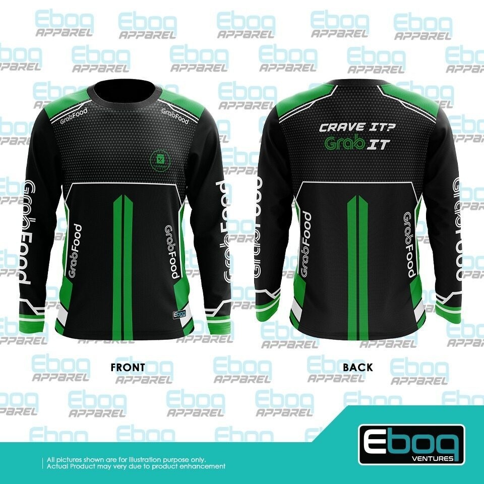 เสื้อยืด abang 2022 grab kental food pro black eboq sublimation baju kaki cedok ไมโครไฟเบอร์ jersi