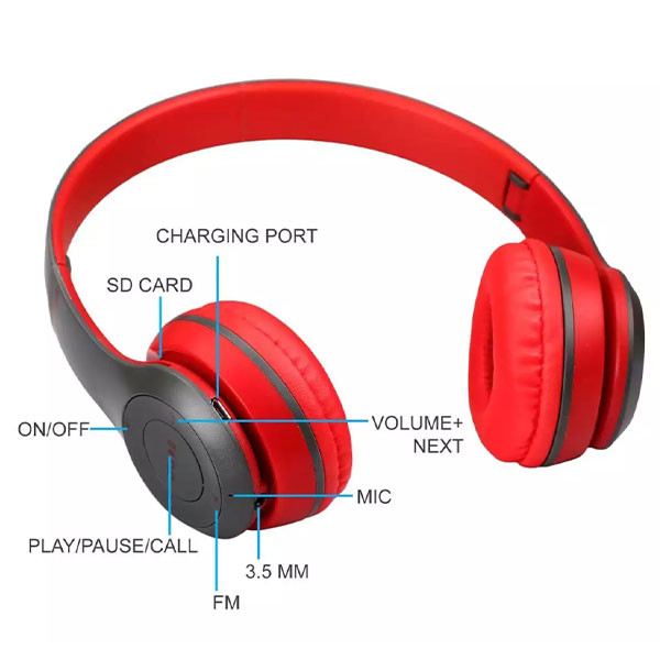 hot🔥การประกันคุณภาพ🔥 import 【P47】Headphone Bluetooth Wireless On-the-ear Headphones HIFI Bass Ste