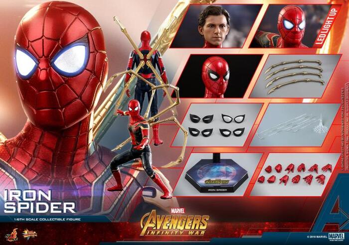 Hot Toys Marvel Avengers: Infinity War AVG3 Iron Spiderman 1/6 Anime Action Figure Collection Model Toys