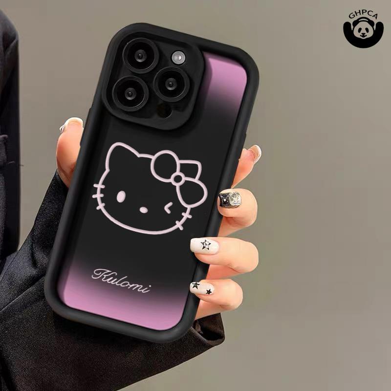 เคสป้องกันโทรศัพท์มือถือ แบบนิ่ม ลายคิตตี้ กันกระแทก สําหรับ iPhone 15 14 13 12 11 Pro MAX XS XS MAX XR X 15 plus