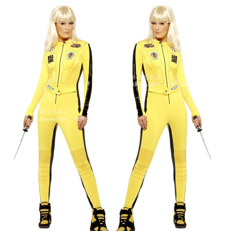 ชุดรถจักรยานยนต์ชิ้นเดียวใหม่ ไนท์คลับ DS หญิงเต้นเสา Hot Racing Kill Bill คอสเพลย์