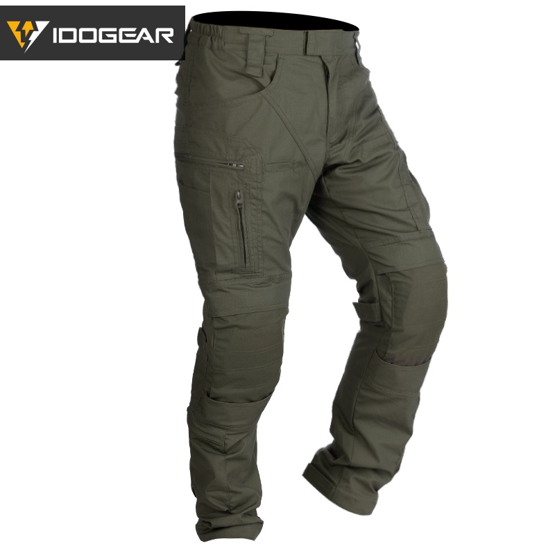 Idogear กางเกงยุทธวิธี UFS พร้อมแผ่นรองเข่า กางเกงขายาว ผ้าไนล่อนนุ่ม TC5050 สําหรับผู้ชาย Cargo 3209