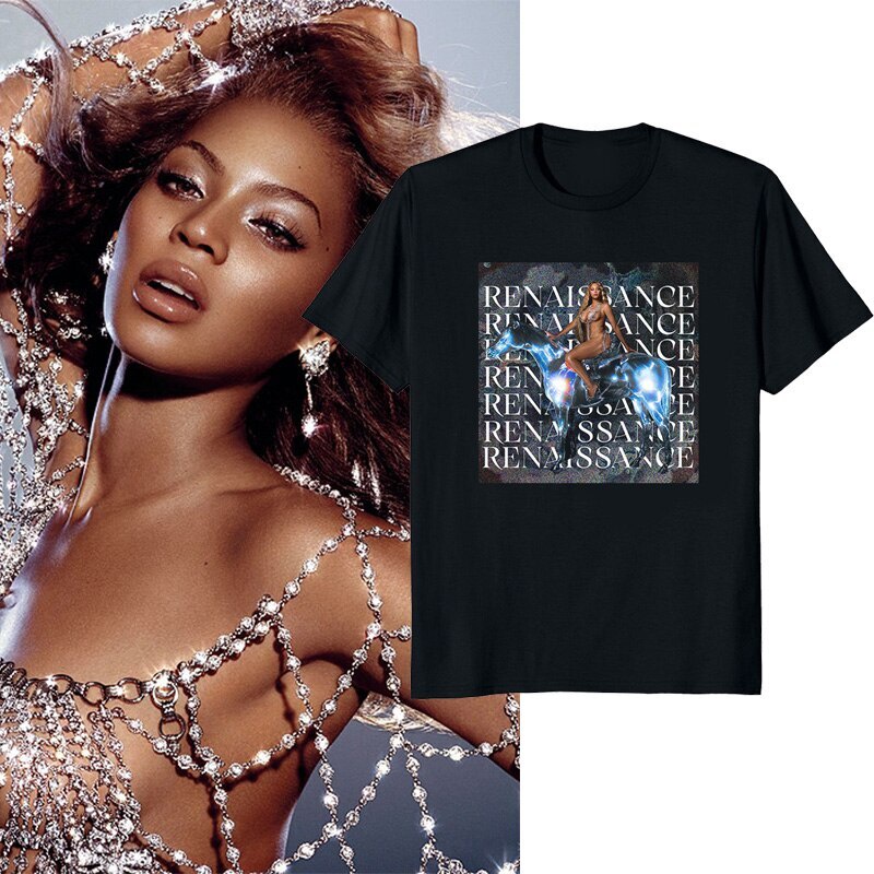 เสื้อยืด พิมพ์ลายอัลบั้มนักร้อง Beyonce Renaissance สไตล์คลาสสิก สําหรับผู้ชาย 2023