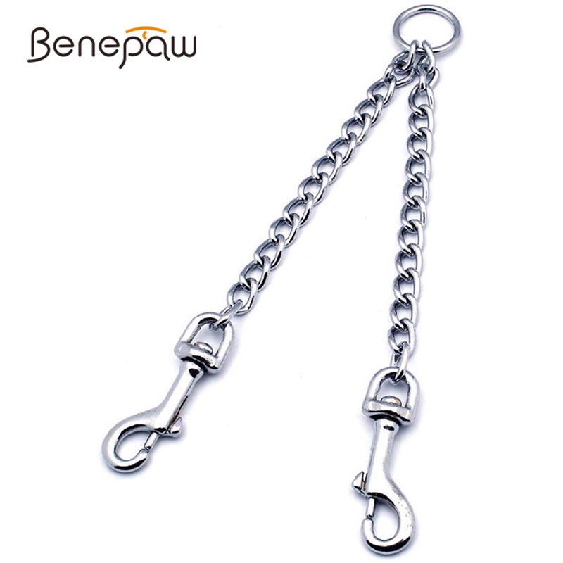 Benepaw สายจูงสุนัข 2 ทาง แบบโลหะ ทนทาน เป็นมิตรกับสิ่งแวดล้อม สําหรับฝึกเดิน