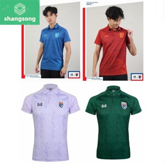 Shangsong ของแท้ เสื้อเชียร์ โปโล ฟุตบอลทีมชาติไทย Warrix Thailand National Team Kit 2022-23 (Cheer POLO Version) Original