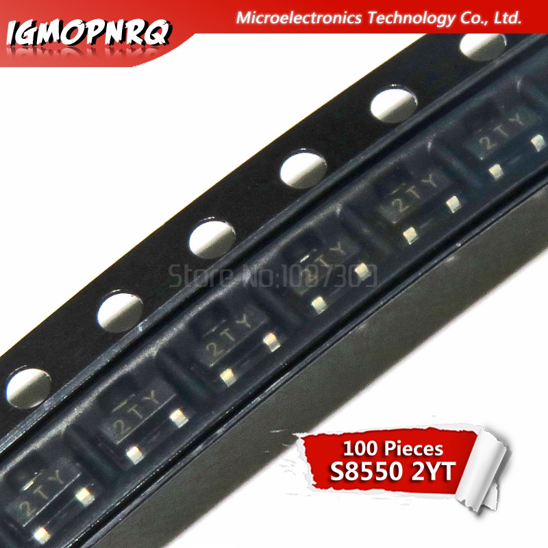 ชิ้นส่วนอิเล็กทรอนิกส์ S8550 SOT-23 SMD S8550D SOT23 2TY SOT 100 ชิ้น