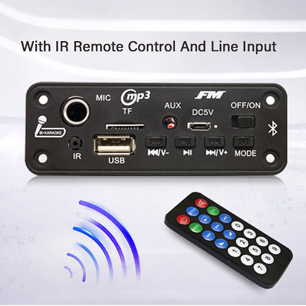 บอร์ดถอดรหัส MP3 บลูทูธไร้สาย DC 5V 6W เครื่องเล่นเพลง แฮนด์ฟรี โมดูลวิทยุ FM TF USB ไมโครโฟน 3.5 มม. สําหรับรถยนต์