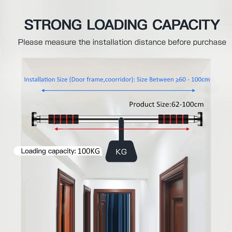 hot🔥การประกันคุณภาพ🔥 import 100KG Fitness DoorWay Horizontal Bars Pull Up Bar Push Up Workout Gym